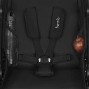 Carucior sport, Lionelo, Azura, Cu 3 roti, Cu baldachin XXL impermeabil, Pliere compacta, Pana la 22 kg, 6-48 luni, Conform cu standardele europene de securitate EN1888-1 si EN1888-2, Negru BYNLO-AZURA_BLACK_ONYX