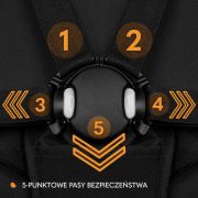 Carucior sport, Lionelo, Azura, Cu 3 roti, Cu baldachin XXL impermeabil, Pliere compacta, Pana la 22 kg, 6-48 luni, Conform cu standardele europene de securitate EN1888-1 si EN1888-2, Negru BYNLO-AZURA_BLACK_ONYX