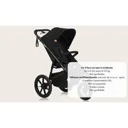 Carucior sport, Lionelo, Azura, Cu 3 roti, Cu baldachin XXL impermeabil, Pliere compacta, Pana la 22 kg, 6-48 luni, Conform cu standardele europene de securitate EN1888-1 si EN1888-2, Negru BYNLO-AZURA_BLACK_ONYX