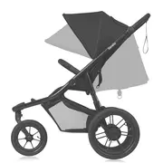 Carucior sport, Lionelo, Azura, Cu 3 roti, Cu baldachin XXL impermeabil, Pliere compacta, Pana la 22 kg, 6-48 luni, Conform cu standardele europene de securitate EN1888-1 si EN1888-2, Negru BYNLO-AZURA_BLACK_ONYX