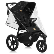 Carucior sport, Lionelo, Azura, Cu 3 roti, Cu baldachin XXL impermeabil, Pliere compacta, Pana la 22 kg, 6-48 luni, Conform cu standardele europene de securitate EN1888-1 si EN1888-2, Negru BYNLO-AZURA_BLACK_ONYX