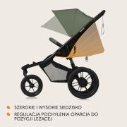 Carucior sport, Lionelo, Azura, Cu 3 roti, Cu baldachin XXL impermeabil, Pliere compacta, Pana la 22 kg, 6-48 luni, Conform cu standardele europene de securitate EN1888-1 si EN1888-2, Verde BYNLO-AZURA_GREEN_FOREST