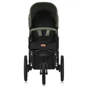 Carucior sport, Lionelo, Azura, Cu 3 roti, Cu baldachin XXL impermeabil, Pliere compacta, Pana la 22 kg, 6-48 luni, Conform cu standardele europene de securitate EN1888-1 si EN1888-2, Verde BYNLO-AZURA_GREEN_FOREST
