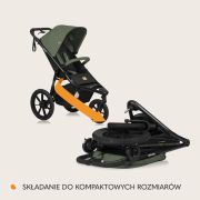 Carucior sport, Lionelo, Azura, Cu 3 roti, Cu baldachin XXL impermeabil, Pliere compacta, Pana la 22 kg, 6-48 luni, Conform cu standardele europene de securitate EN1888-1 si EN1888-2, Verde BYNLO-AZURA_GREEN_FOREST