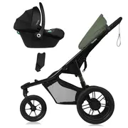 Carucior sport, Lionelo, Azura, Cu 3 roti, Cu baldachin XXL impermeabil, Pliere compacta, Pana la 22 kg, 6-48 luni, Conform cu standardele europene de securitate EN1888-1 si EN1888-2, Verde BYNLO-AZURA_GREEN_FOREST