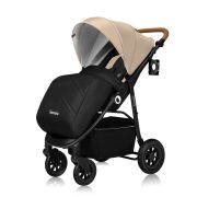 Carucior sport, Lionelo, Natt, De la nastere, Cu accesorii si capotina XXL reglabila, 0 - 22 kg, Conform cu standardele europene de securitate EN1888-1, EN1888-2, Bej BYNLO-NATT_BEIGE_SAND