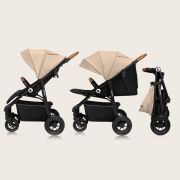 Carucior sport, Lionelo, Natt, De la nastere, Cu accesorii si capotina XXL reglabila, 0 - 22 kg, Conform cu standardele europene de securitate EN1888-1, EN1888-2, Bej BYNLO-NATT_BEIGE_SAND