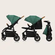 Carucior sport, Lionelo, Natt, De la nastere, Cu accesorii si capotina XXL reglabila, 0 - 22 kg, Conform cu standardele europene de securitate EN1888-1, EN1888-2, Verde BYNLO-NATT_GREEN_EMERALD
