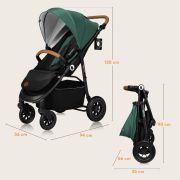 Carucior sport, Lionelo, Natt, De la nastere, Cu accesorii si capotina XXL reglabila, 0 - 22 kg, Conform cu standardele europene de securitate EN1888-1, EN1888-2, Verde BYNLO-NATT_GREEN_EMERALD