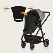 Parasolar, Lionelo, Pentru carucior, Material textil, Cu protectie UPF 50+, 53 x 51 cm, Negru BYNLO-STROLLER_SUN_COVER_BLACK_CARBON