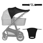 Parasolar, Lionelo, Pentru carucior, Material textil, Cu protectie UPF 50+, 53 x 51 cm, Negru BYNLO-STROLLER_SUN_COVER_BLACK_CARBON