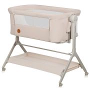Patut co-sleeper, Lionelo, Leonie Plus, Pliabil, Cu sistem de leganare, Cu setare unghiulara, Reglabil in 6 pozitii pe inaltime, Conform cu standardele europeane de securitate EN1130 si EN16890, Bej BYNLO-LEONIE_PLUS_BEIGE_SAND