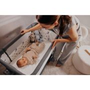 Patut co-sleeper, Lionelo, Leonie Plus, Pliabil, Cu sistem de leganare, Cu setare unghiulara, Reglabil in 6 pozitii pe inaltime, Conform cu standardele europeane de securitate EN1130 si EN16890, Bej BYNLO-LEONIE_PLUS_BEIGE_SAND