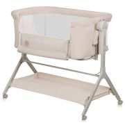 Patut co-sleeper, Lionelo, Leonie Plus, Pliabil, Cu sistem de leganare, Cu setare unghiulara, Reglabil in 6 pozitii pe inaltime, Conform cu standardele europeane de securitate EN1130 si EN16890, Bej BYNLO-LEONIE_PLUS_BEIGE_SAND