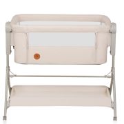 Patut co-sleeper, Lionelo, Leonie Plus, Pliabil, Cu sistem de leganare, Cu setare unghiulara, Reglabil in 6 pozitii pe inaltime, Conform cu standardele europeane de securitate EN1130 si EN16890, Bej BYNLO-LEONIE_PLUS_BEIGE_SAND