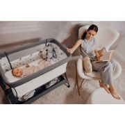 Patut co-sleeper, Lionelo, Leonie Plus, Pliabil, Cu sistem de leganare, Cu setare unghiulara, Reglabil in 6 pozitii pe inaltime, Conform cu standardele europeane de securitate EN1130 si EN16890, Bej BYNLO-LEONIE_PLUS_BEIGE_SAND