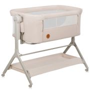 Patut co-sleeper, Lionelo, Leonie Plus, Pliabil, Cu sistem de leganare, Cu setare unghiulara, Reglabil in 6 pozitii pe inaltime, Conform cu standardele europeane de securitate EN1130 si EN16890, Bej BYNLO-LEONIE_PLUS_BEIGE_SAND