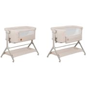 Patut co-sleeper, Lionelo, Leonie Plus, Pliabil, Cu sistem de leganare, Cu setare unghiulara, Reglabil in 6 pozitii pe inaltime, Conform cu standardele europeane de securitate EN1130 si EN16890, Bej BYNLO-LEONIE_PLUS_BEIGE_SAND