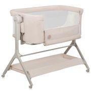 Patut co-sleeper, Lionelo, Leonie Plus, Pliabil, Cu sistem de leganare, Cu setare unghiulara, Reglabil in 6 pozitii pe inaltime, Conform cu standardele europeane de securitate EN1130 si EN16890, Bej BYNLO-LEONIE_PLUS_BEIGE_SAND