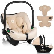 Scoica auto, Lionelo, i-Size Astrid, Include baza Isofix, 0-13 Kg, 40-87 cm, Cu maner si capotina reglabile, Cu protectie laterala avansata, Salteluta confortabila, Testat ADAC, Conform cu R129, Bej BYNLO-ASTRID_I-SIZE_BEIGE+BASE_BLACK