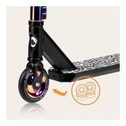 Trotineta, Lionelo, Whizz, Pentru Acrobatii, Rulmenti ABEC-9, Sistemul de compresie IHC 9, 20 - 100 kg, Conform cu standardul european de securitate EN14619, Multicolor BYNLO-WHIZZ_NEO_BLACK_CARBON_MULTICOLOR
