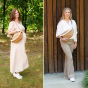 Geanta Childhome Banana On The Go aspect piele intoarsa Bej ERFCH-CWBANAMR