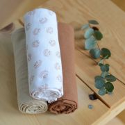 Set 3 Museline Beaba bumbac organic 70x70 cm Herisson Marron ERFB920346