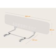 Bariera de protectie pentru pat, Lionelo, Lora XL, Pliabila, Sistem de blocare StandSafe, Geanta de transport inclusa, 150x46 cm, Conform cu BS 7972:2001+A1:2009, Bej BYNLO-LORA_XL_BEIGE_SAND