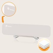Bariera de protectie pentru pat, Lionelo, Lora XL, Pliabila, Sistem de blocare StandSafe, Geanta de transport inclusa, 150x46 cm, Conform cu BS 7972:2001+A1:2009, Bej BYNLO-LORA_XL_BEIGE_SAND