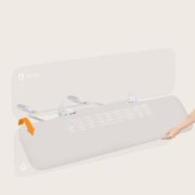 Bariera de protectie pentru pat, Lionelo, Lora XL, Pliabila, Sistem de blocare StandSafe, Geanta de transport inclusa, 150x46 cm, Conform cu BS 7972:2001+A1:2009, Bej BYNLO-LORA_XL_BEIGE_SAND