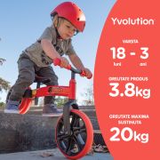 Bicicleta echilibru Yvolution Y Velo Junior Red ERFYV-YT16R2