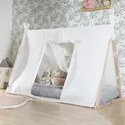 Cadru pat Tipi Childhome 90x200 cm Lemn Natural Alb ERFCH-B200TIPI