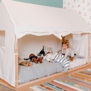 Husa cadru pat casuta Childhome 90x200 cm Alb ERFCH-TIPBFC90W
