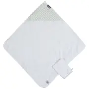 Prosop cu gluga si manusa de baie Childhome 80x80 cm Jerse Muselina Verde ERFCH-CCBCJVF