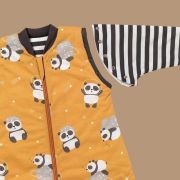 Sac de dormit cu picioruse si maneca lunga detasabila Panda 90 cm + manseta 2.5 Tog BBXCJ782-25FSN