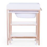 Set masa de infasat si cadita cu suport Childhome Natural Alb ERFCH-CHTBNW