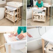 Set masa de infasat si cadita cu suport Childhome Natural Alb ERFCH-CHTBNW