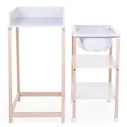 Set masa de infasat si cadita cu suport Childhome Natural Alb ERFCH-CHTBNW