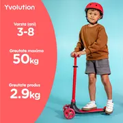 Trotineta cu 3 roti Yvolution Y Glider Kiwi Red ERFYV-101258