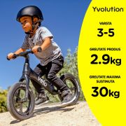 Bicicleta echilibru Yvolution Y Velo Pro Black ERFYV-YT30B2