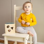 Cub de activitati, Petite&Mars, Gravity Wood of Mars, Cu 12 piese, 12 luni+, Multicolor BYN610730