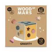 Cub de activitati, Petite&Mars, Gravity Wood of Mars, Cu 12 piese, 12 luni+, Multicolor BYN610730