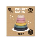Jucarie de stivuire, Petite&Mars, Turn Orbit Wood of Mars, 10 cm, 36 luni+, Multicolor BYN610728