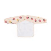 Baveta impermeabila, Petite&Mars, Cu maneci lungi, Usor de curatat, inchidere prin velcro, Dimensiune 38x42 cm, 24 luni+, Beige Strawberies BYN413744
