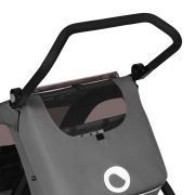 Carucior si remorca de bicicleta, Lionelo, Cama, Multifunctional, Pentru 1 sau 2 copii, Cu sistem de absorbtie a socurilor SIQ, Geamuri cu protectie solara, Gri BYNLO-CAMA_GREY_STONE