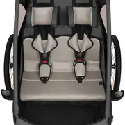 Carucior si remorca de bicicleta, Lionelo, Cama, Multifunctional, Pentru 1 sau 2 copii, Cu sistem de absorbtie a socurilor SIQ, Geamuri cu protectie solara, Negru BYNLO-CAMA_GREY_GRAPHITE