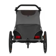 Carucior si remorca de bicicleta, Lionelo, Cama, Multifunctional, Pentru 1 sau 2 copii, Cu sistem de absorbtie a socurilor SIQ, Geamuri cu protectie solara, Negru BYNLO-CAMA_GREY_GRAPHITE