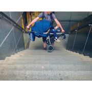 Carucior sport, Petite&Mars, Royal, Include husa pentru scaun, husa pentru picioare, geanta pentru scutece si capotina extensibila, Cu fereastra, Impermeabila, Cu SPF 50, Aluminiu, 0-22 kg, 111 x 57 x 86 cm, Ocean Blue BYN466500+566830