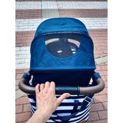 Carucior sport, Petite&Mars, Royal, Include husa pentru scaun, husa pentru picioare, geanta pentru scutece si capotina extensibila, Cu fereastra, Impermeabila, Cu SPF 50, Aluminiu, 0-22 kg, 111 x 57 x 86 cm, Ocean Blue BYN466500+566830