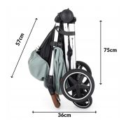 Carucior sport, Petite&Mars, Royal, Include husa pentru scaun, husa pentru picioare, geanta pentru scutece si capotina extensibila, Cu fereastra, Impermeabila, Cu SPF 50, Aluminiu, 0-22 kg, 111 x 57 x 86 cm, Ocean Blue BYN466500+566830